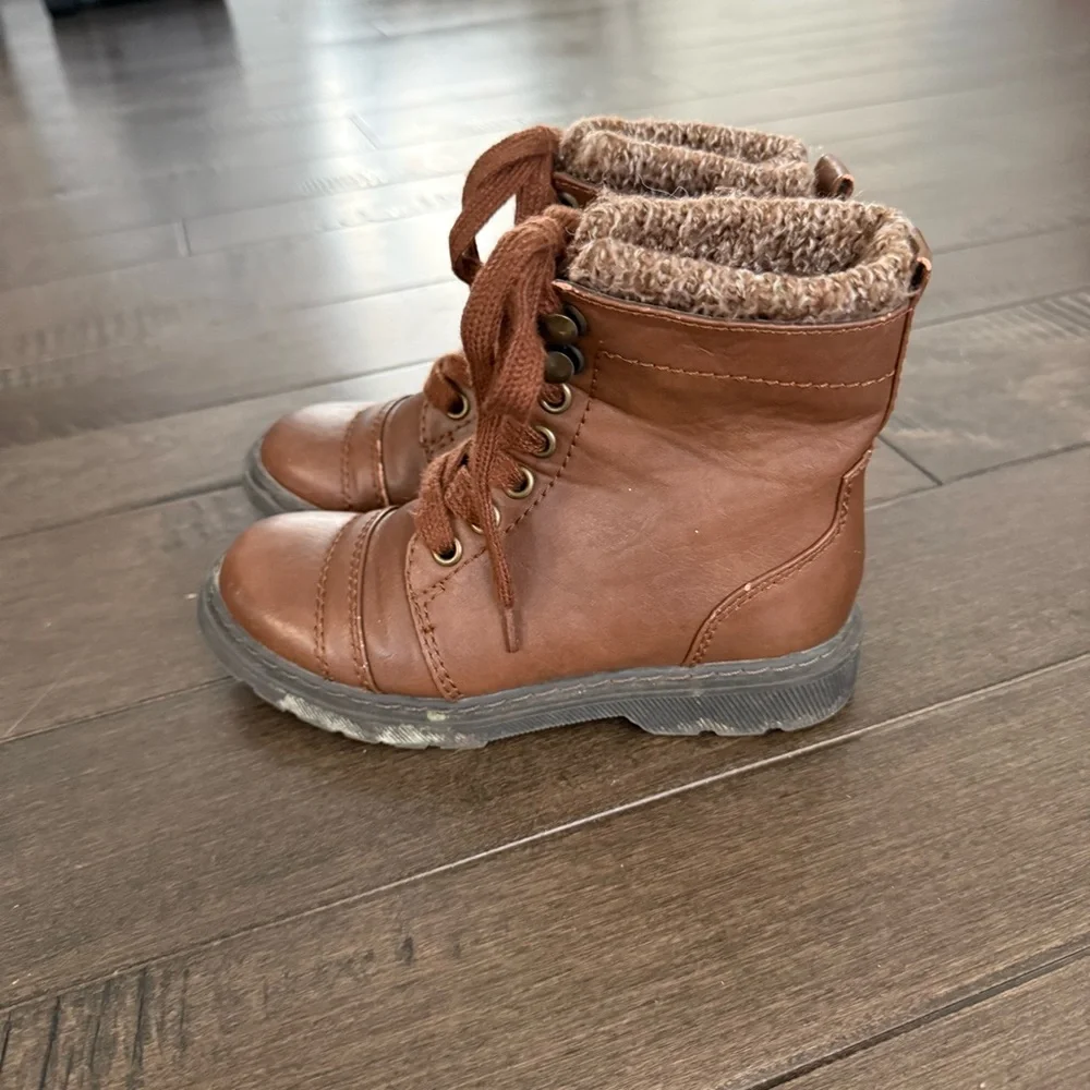 Cupcake Couture Boots Lace up Brown Hiking Winter 12 Girls Kids